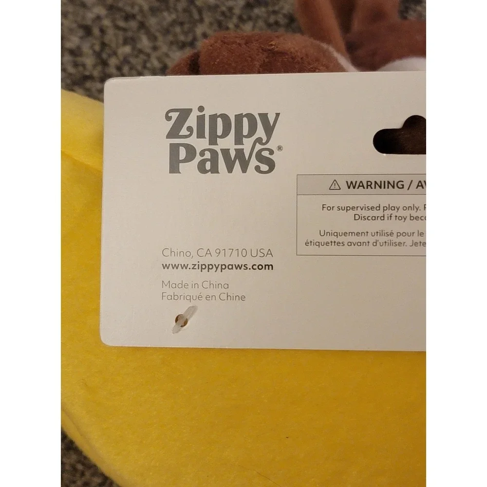 ZippyPaws Burrow Monkey‎ n Banana Interactive Puzzle Squeaky Plush Dog Toy NEW
